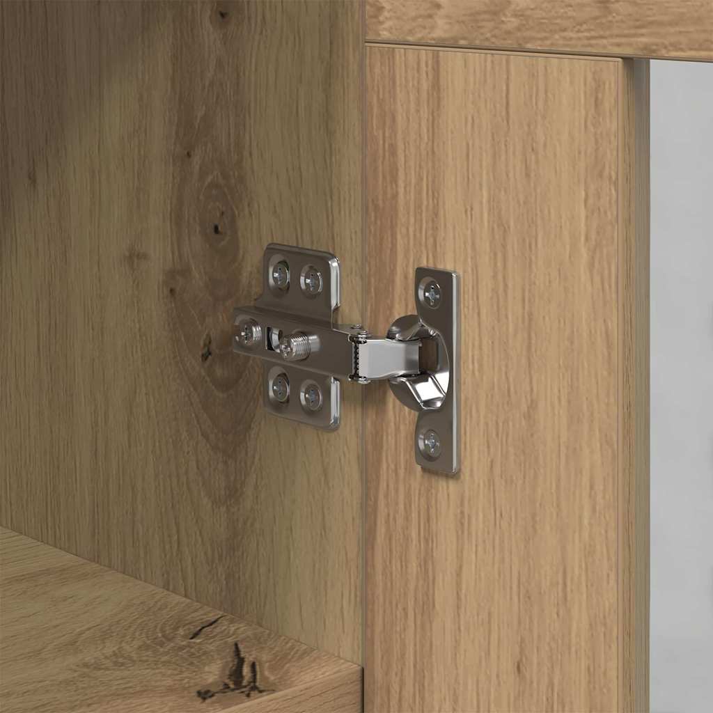 Dressoir artisanaal eikenkleurig 34 x 34.5 x 90 cm Bewerkt hout