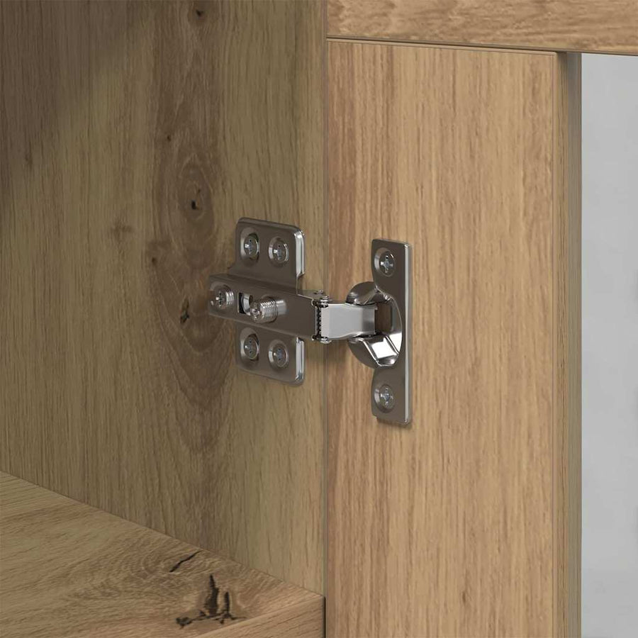 Dressoir artisanaal eikenkleurig 34 x 34.5 x 90 cm Bewerkt hout