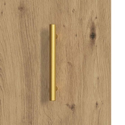 Dressoir artisanaal eikenkleurig 34 x 34.5 x 90 cm Bewerkt hout