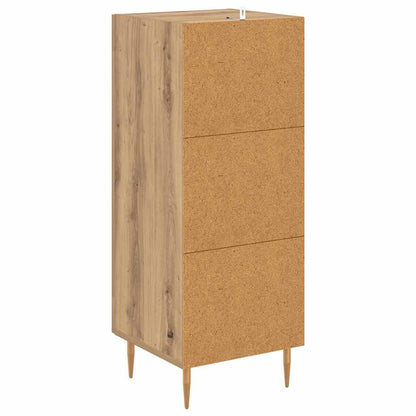 Dressoir artisanaal eikenkleurig 34 x 34.5 x 90 cm Bewerkt hout