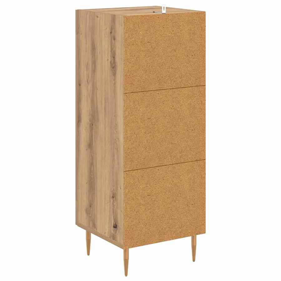 Dressoir artisanaal eikenkleurig 34 x 34.5 x 90 cm Bewerkt hout