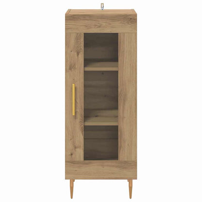 Dressoir artisanaal eikenkleurig 34 x 34.5 x 90 cm Bewerkt hout
