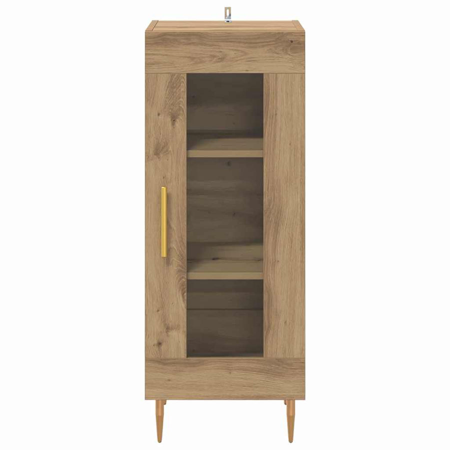 Dressoir artisanaal eikenkleurig 34 x 34.5 x 90 cm Bewerkt hout