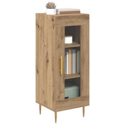 Dressoir artisanaal eikenkleurig 34 x 34.5 x 90 cm Bewerkt hout
