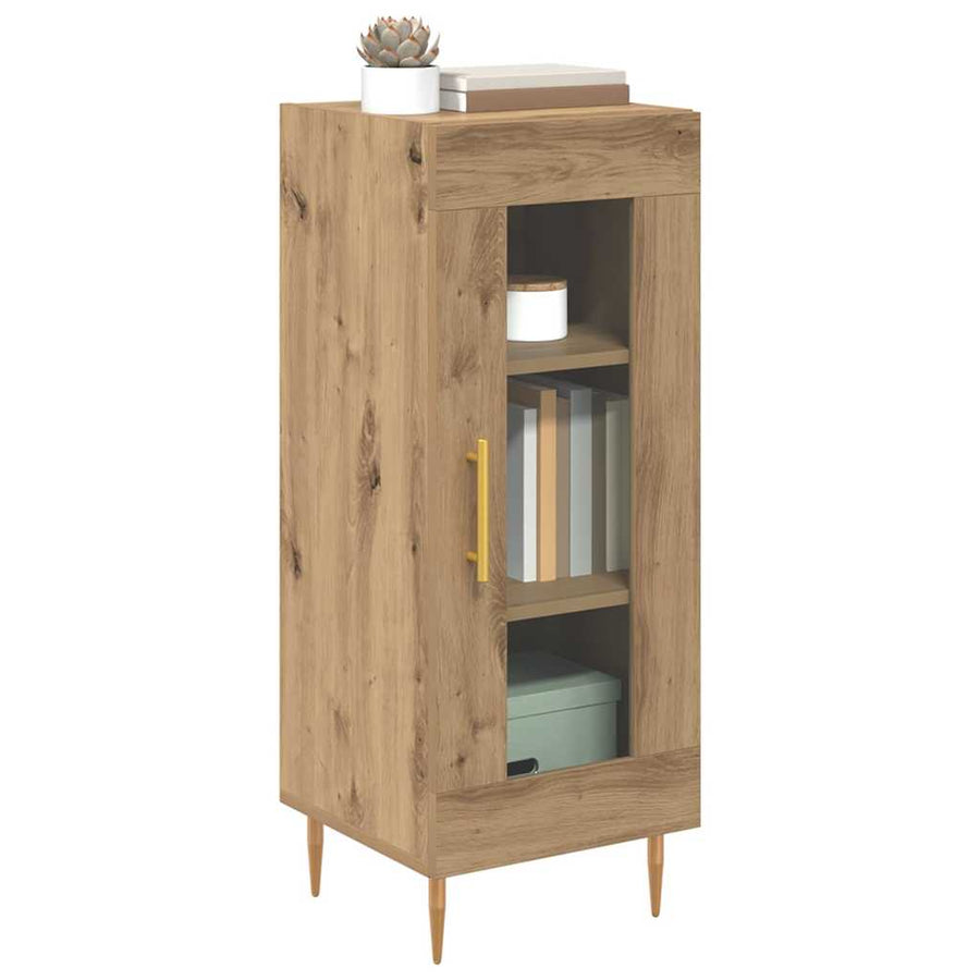 Dressoir artisanaal eikenkleurig 34 x 34.5 x 90 cm Bewerkt hout