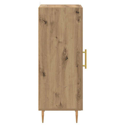 Dressoir artisanaal eikenkleurig 34 x 34.5 x 90 cm Bewerkt hout