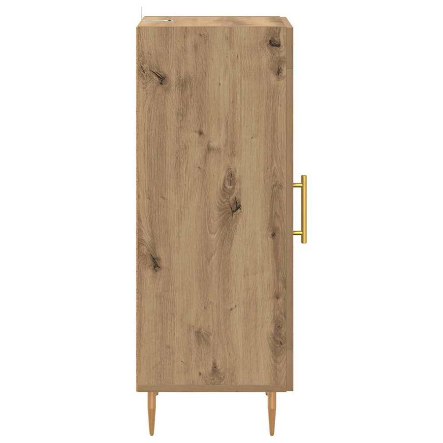 Dressoir artisanaal eikenkleurig 34 x 34.5 x 90 cm Bewerkt hout