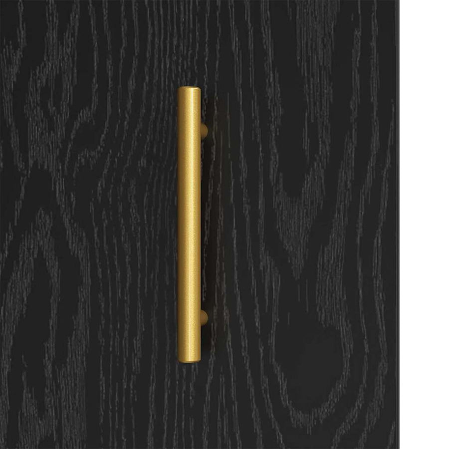 Dressoir Zwart eiken 34 x 34.5 x 90 cm Bewerkt hout
