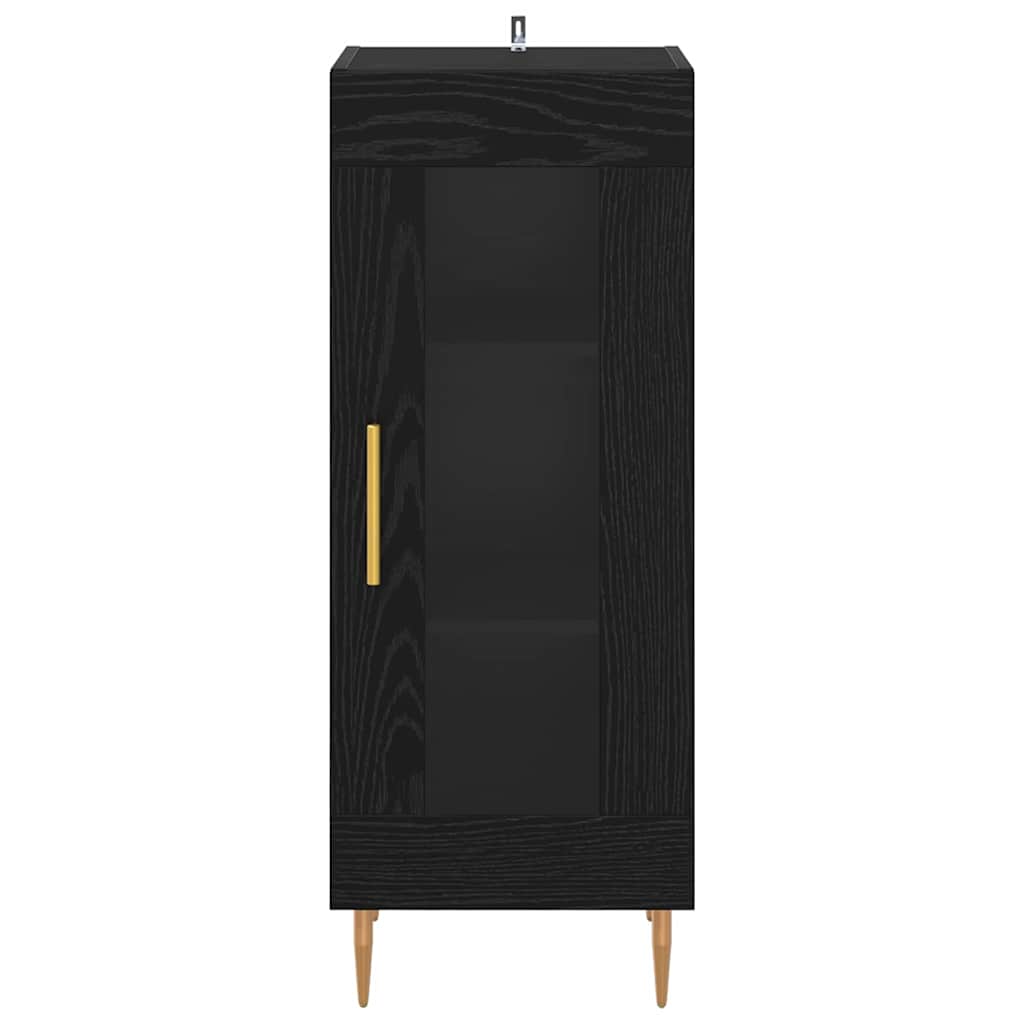Dressoir Zwart eiken 34 x 34.5 x 90 cm Bewerkt hout