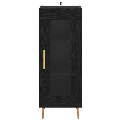 Dressoir Zwart eiken 34 x 34.5 x 90 cm Bewerkt hout