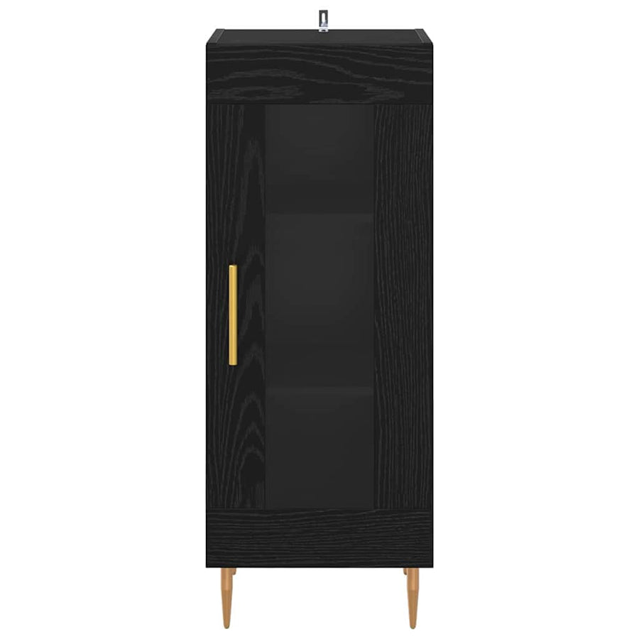 Dressoir Zwart eiken 34 x 34.5 x 90 cm Bewerkt hout