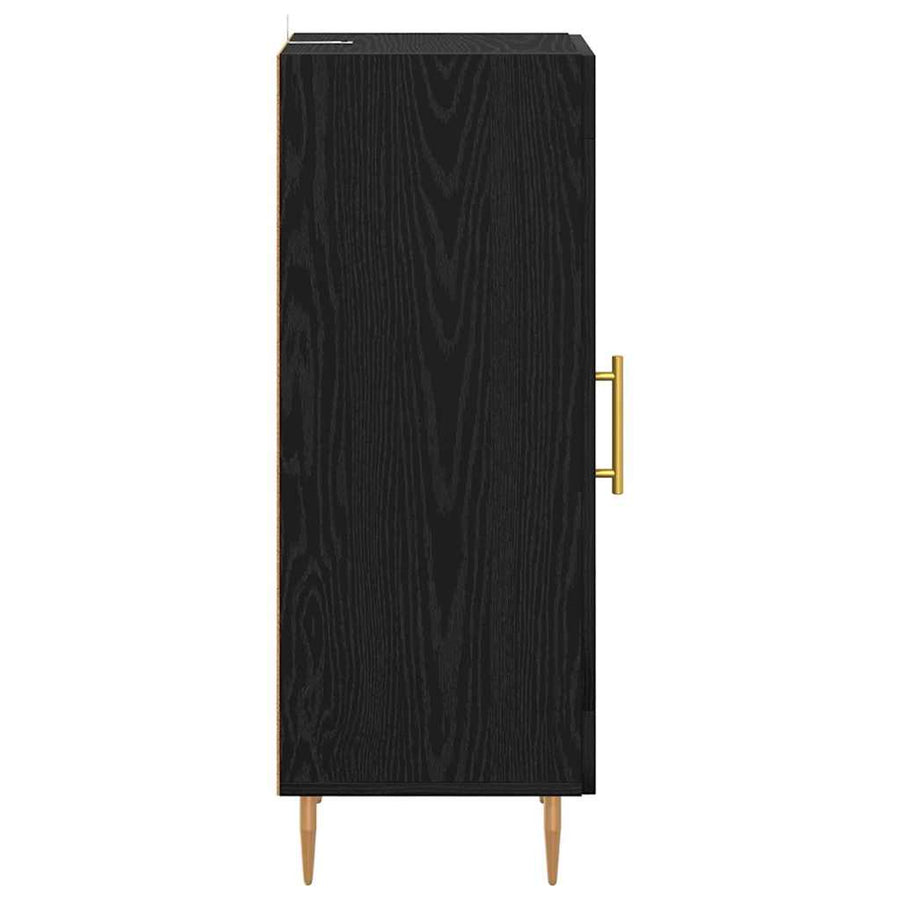 Dressoir Zwart eiken 34 x 34.5 x 90 cm Bewerkt hout