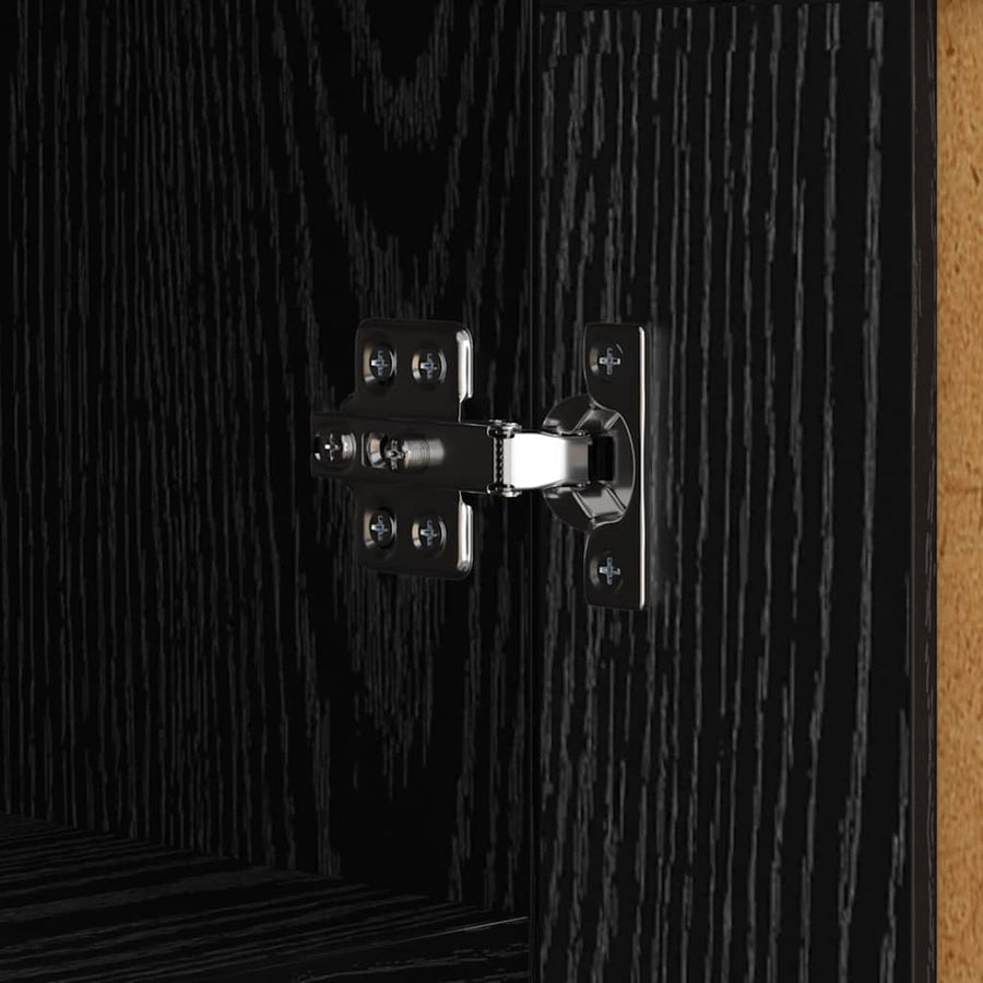 Dressoir Zwart Eiken 69,5 x 34 x 90 cm Bewerkt hout