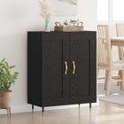 Dressoir 69,5x34x90 cm zwart eiken bewerkt hout