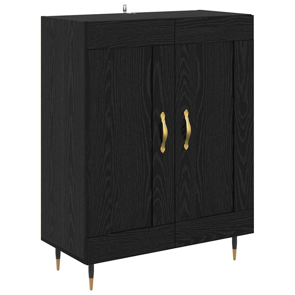Dressoir Zwart Eiken 69,5 x 34 x 90 cm Bewerkt hout