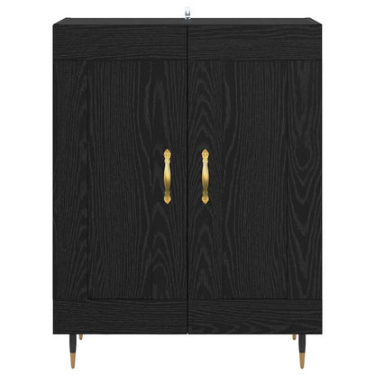 Dressoir Zwart Eiken 69,5 x 34 x 90 cm Bewerkt hout