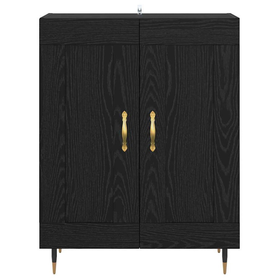 Dressoir Zwart Eiken 69,5 x 34 x 90 cm Bewerkt hout