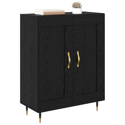 Dressoir Zwart Eiken 69,5 x 34 x 90 cm Bewerkt hout