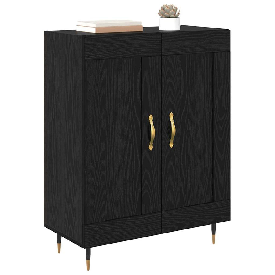 Dressoir Zwart Eiken 69,5 x 34 x 90 cm Bewerkt hout