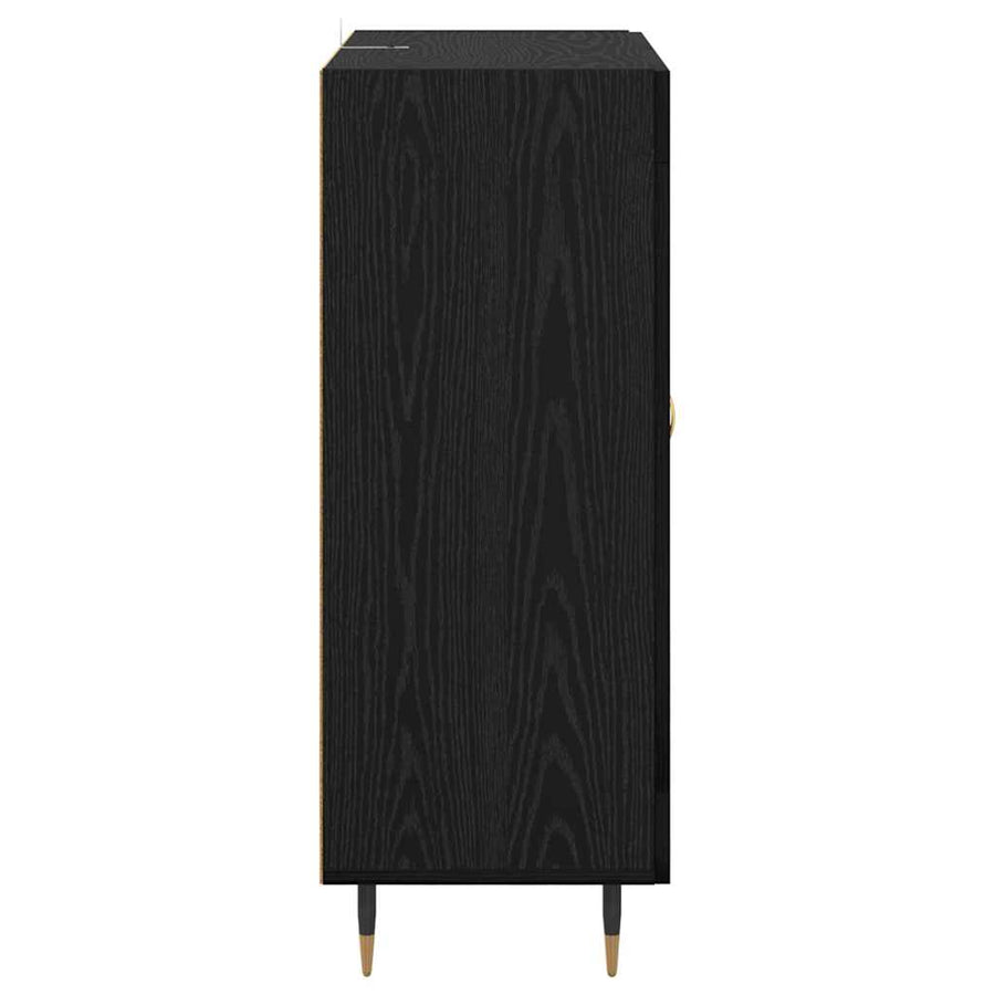 Dressoir Zwart Eiken 69,5 x 34 x 90 cm Bewerkt hout