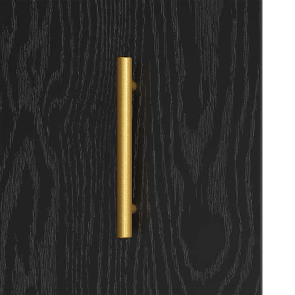 Dressoir Zwart Eiken 69,5 x 34 x 90 cm Gemonteerd hout en ijzer