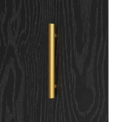Dressoir Zwart Eiken 69,5 x 34 x 90 cm Gemonteerd hout en ijzer