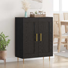 Dressoir 69,5x34x90 cm zwart eiken hout ijzer