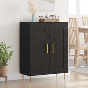Dressoir 69,5x34x90 cm zwart eiken hout ijzer