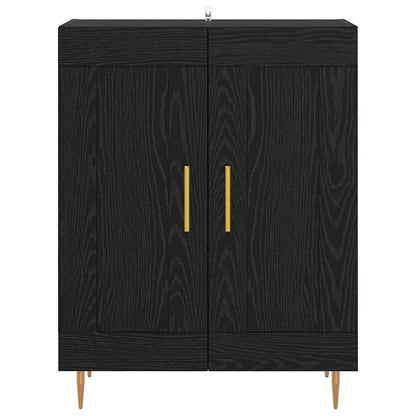 Dressoir Zwart Eiken 69,5 x 34 x 90 cm Gemonteerd hout en ijzer