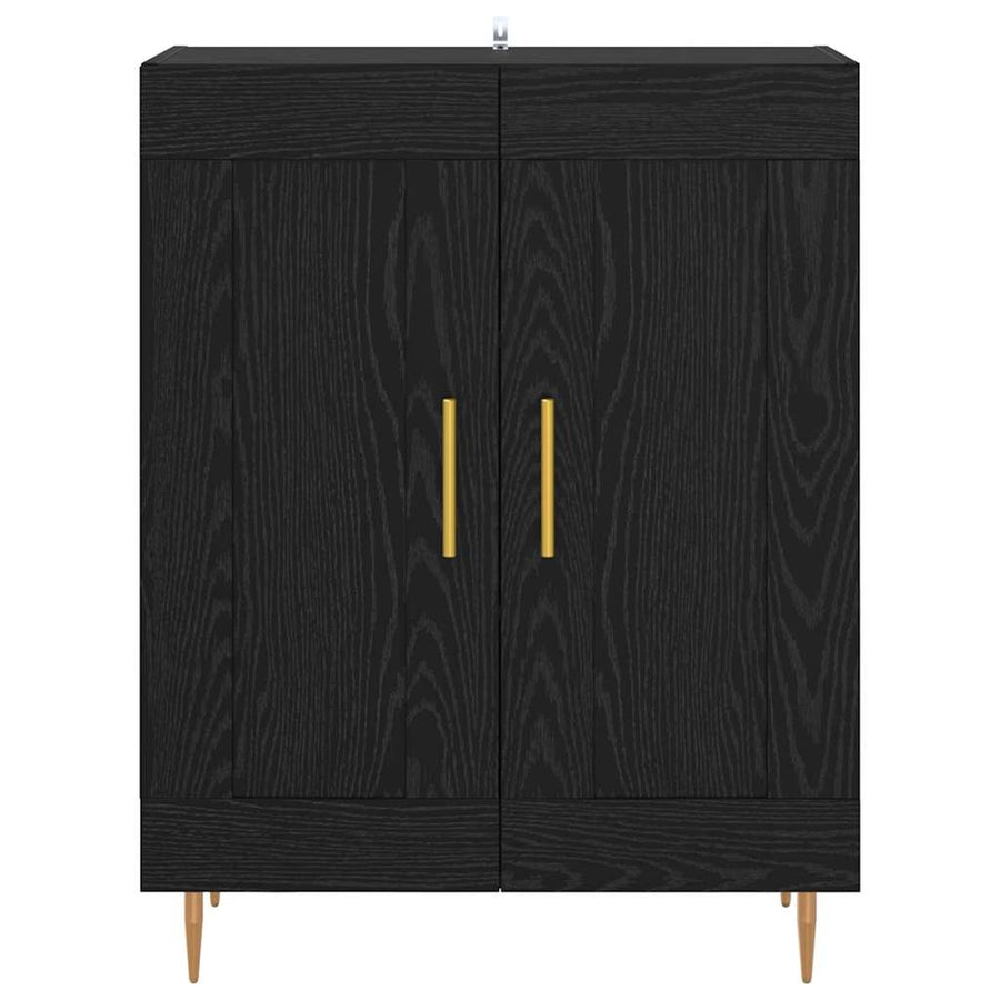 Dressoir Zwart Eiken 69,5 x 34 x 90 cm Gemonteerd hout en ijzer