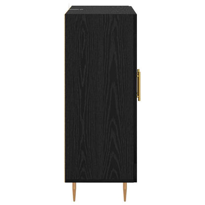 Dressoir Zwart Eiken 69,5 x 34 x 90 cm Gemonteerd hout en ijzer