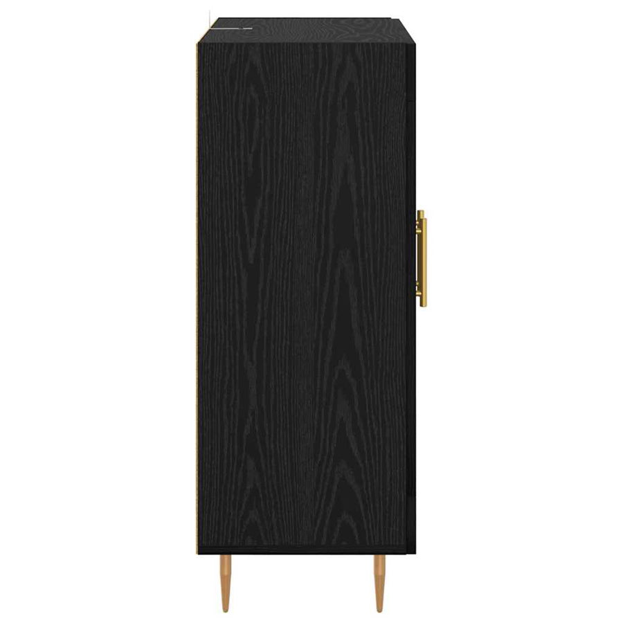 Dressoir Zwart Eiken 69,5 x 34 x 90 cm Gemonteerd hout en ijzer