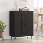 Dressoir zwart eiken 69,5x34x90 cm hout ijzer