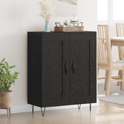 Dressoir zwart eiken 69,5x34x90 cm hout ijzer