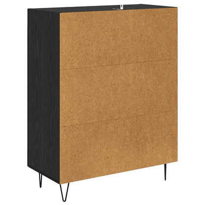 Dressoir Zwart Eiken 69,5 x 34 x 90 cm Gemonteerd hout en ijzer