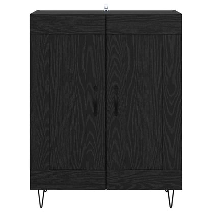 Dressoir Zwart Eiken 69,5 x 34 x 90 cm Gemonteerd hout en ijzer