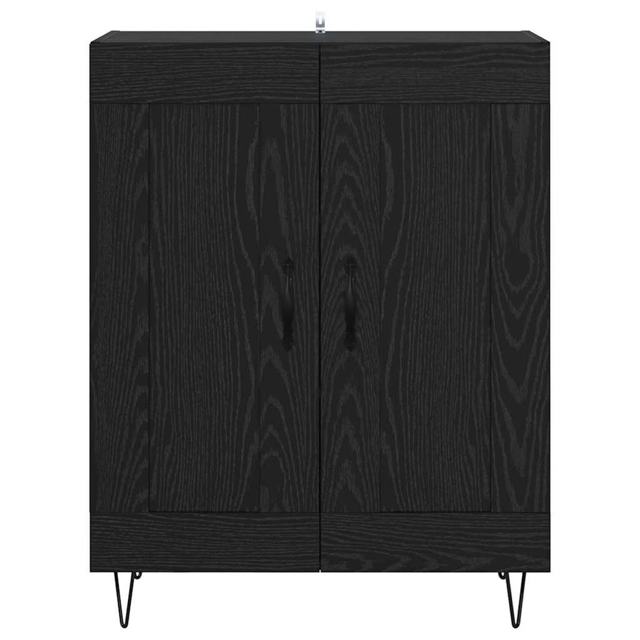 Dressoir Zwart Eiken 69,5 x 34 x 90 cm Gemonteerd hout en ijzer