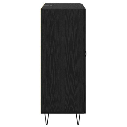 Dressoir Zwart Eiken 69,5 x 34 x 90 cm Gemonteerd hout en ijzer