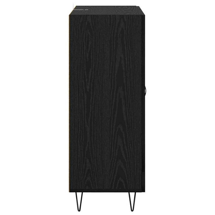 Dressoir Zwart Eiken 69,5 x 34 x 90 cm Gemonteerd hout en ijzer