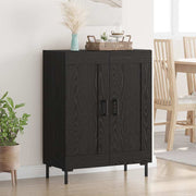 Dressoir 69,5x34x90 cm zwart eiken hout ijzer