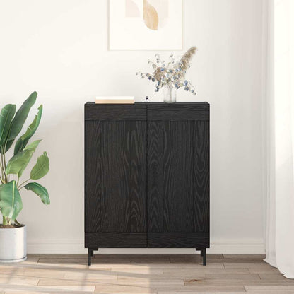 Dressoir Zwart Eiken 69,5 x 34 x 90 cm Gemonteerd hout en ijzer