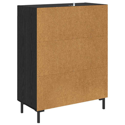 Dressoir Zwart Eiken 69,5 x 34 x 90 cm Gemonteerd hout en ijzer