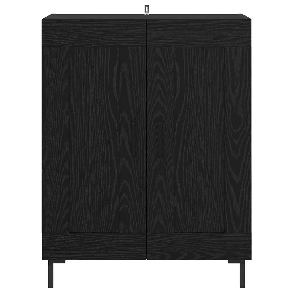 Dressoir Zwart Eiken 69,5 x 34 x 90 cm Gemonteerd hout en ijzer