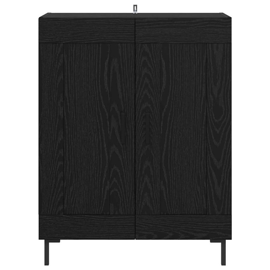 Dressoir Zwart Eiken 69,5 x 34 x 90 cm Gemonteerd hout en ijzer