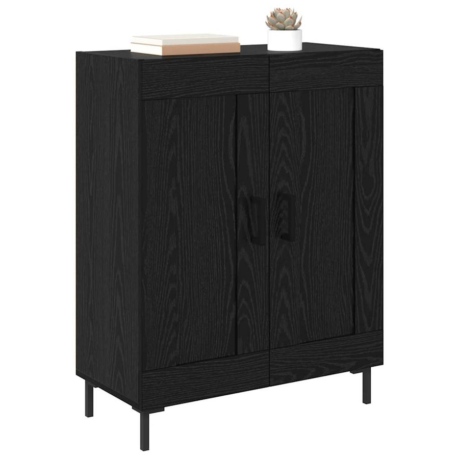 Dressoir Zwart Eiken 69,5 x 34 x 90 cm Gemonteerd hout en ijzer
