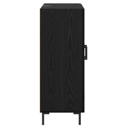 Dressoir Zwart Eiken 69,5 x 34 x 90 cm Gemonteerd hout en ijzer