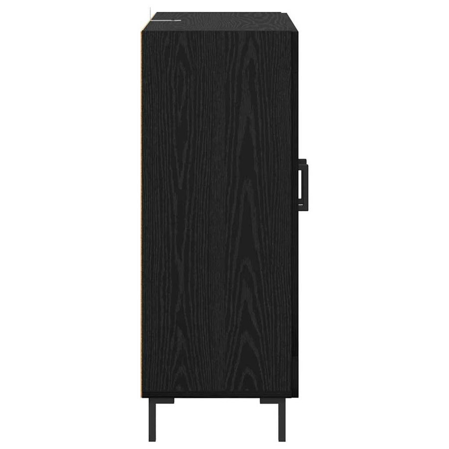 Dressoir Zwart Eiken 69,5 x 34 x 90 cm Gemonteerd hout en ijzer