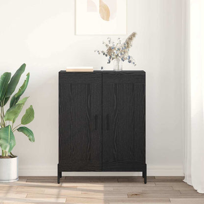 Dressoir Zwart Eiken 69,5 x 34 x 90 cm Gemonteerd hout en ijzer