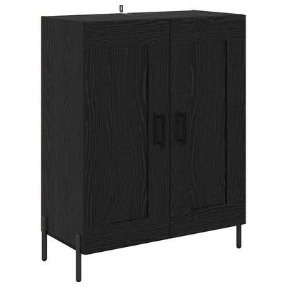 Dressoir Zwart Eiken 69,5 x 34 x 90 cm Gemonteerd hout en ijzer