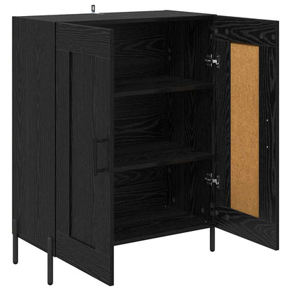 Dressoir Zwart Eiken 69,5 x 34 x 90 cm Gemonteerd hout en ijzer
